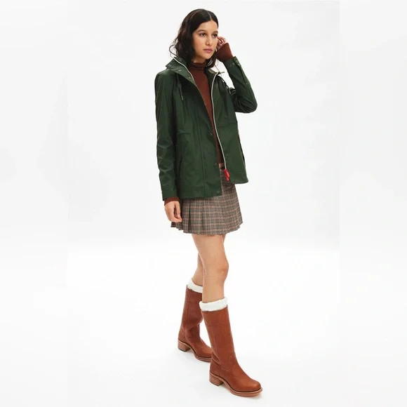 🆕 NWT Hunter Adela cotton canvas rain jacket in hunter green - Picture 3 of 15